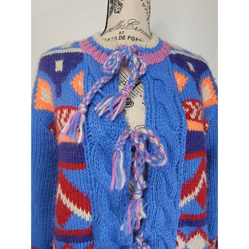 Kimchi Blue Perri Cardigan XS Vintage Inspo geo intarsia Glam Boho Indie Sleaze - Picture 5 of 13